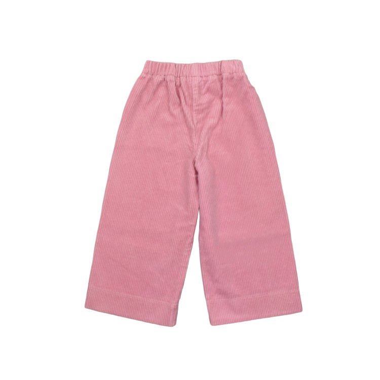 IL GUFO Pantaloni rosa a costine bambina