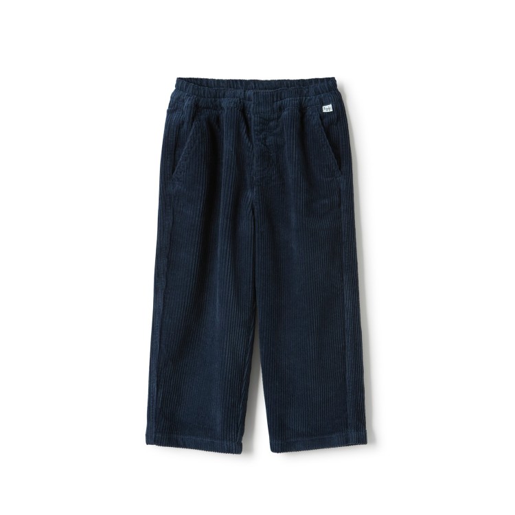 IL GUFO Pantaloni navy in velluto bambino