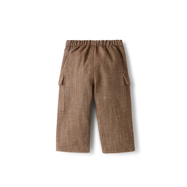 IL GUFO Pantaloni cargo marroni neonato