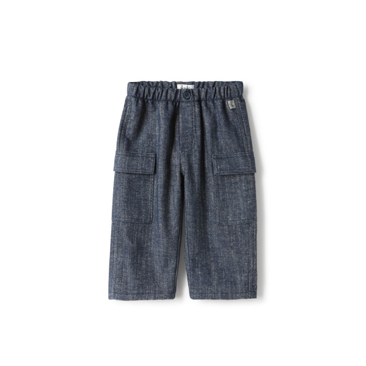 IL GUFO Pantaloni cargo blu neonato