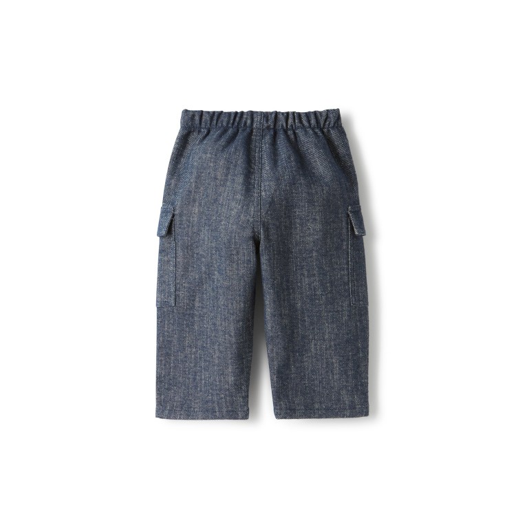 IL GUFO Pantaloni cargo blu neonato