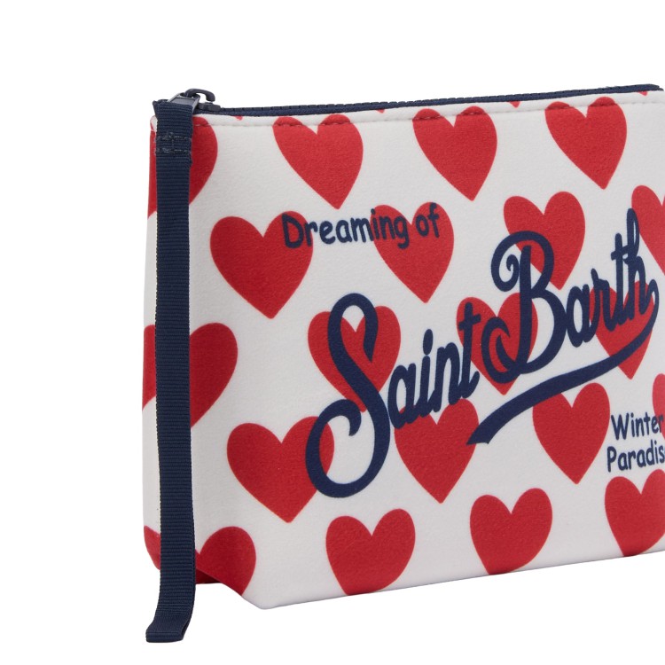 SAINT BARTH Pochette Aline bianca con cuori bambina