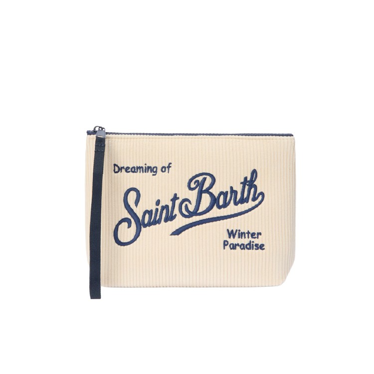 SAINT BARTH Pochette Aline a coste panna bambina