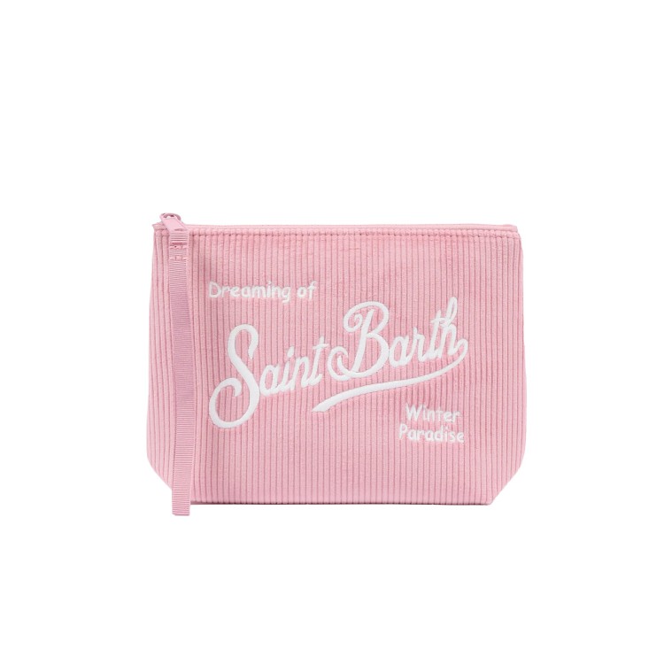 SAINT BARTH Pochette Aline a coste rosa bambina