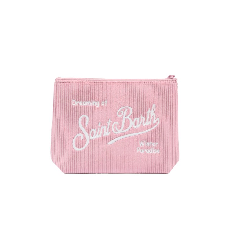 SAINT BARTH Pochette Aline a coste rosa bambina