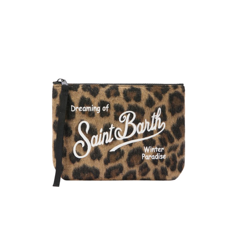 SAINT BARTH Pochette Aline leopardata misto lana bambina