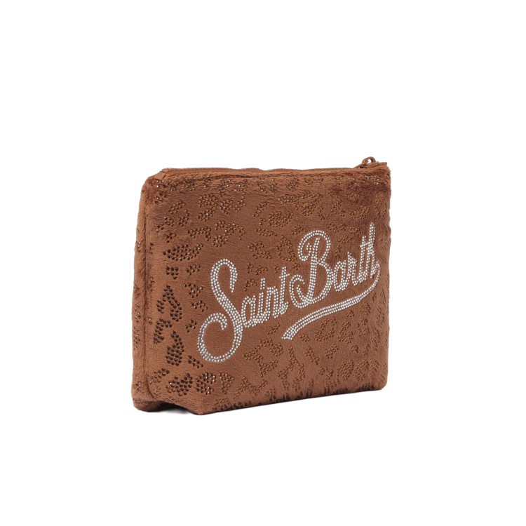 SAINT BARTH Pochette Aline marrone paillettes bambina