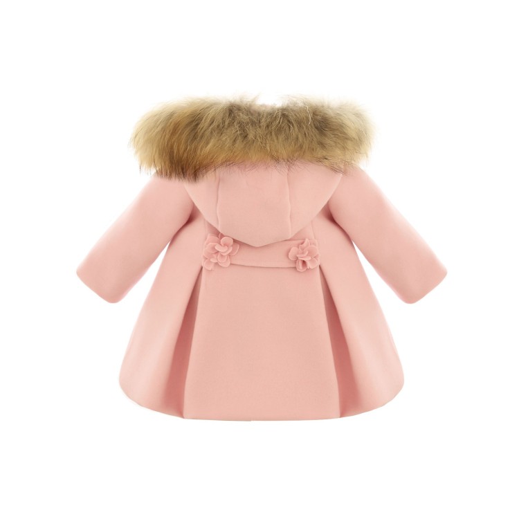 BUFI Cappotto rosa con cappuccio neonata