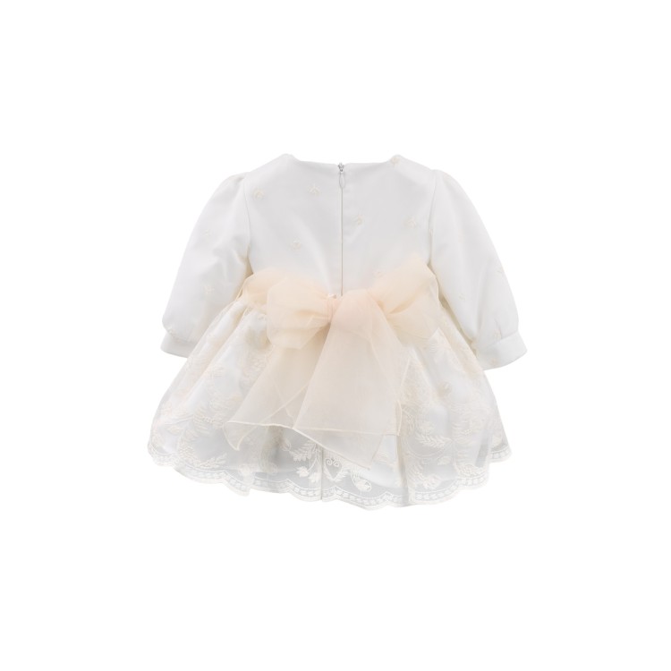 GASTONE Abitino panna con ricami neonata