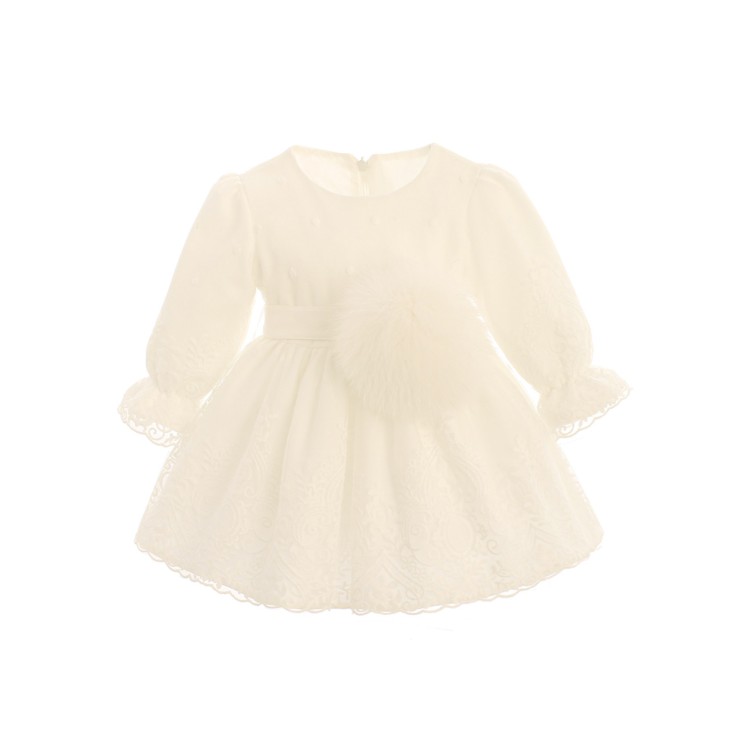 GASTONE Abitino bianco volant neonata