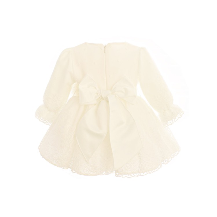 GASTONE Abitino bianco volant neonata