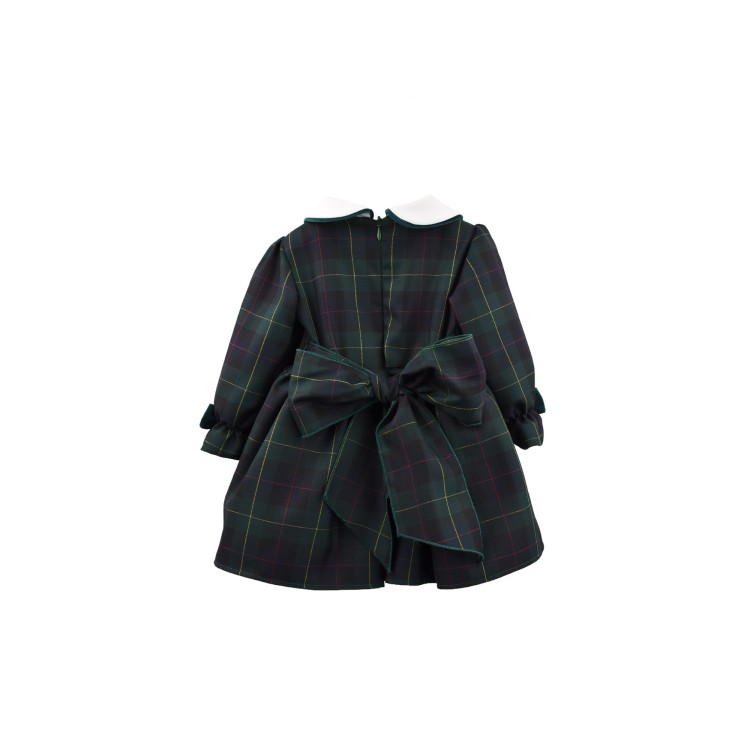 GASTONE Abitino verde a quadri neonata