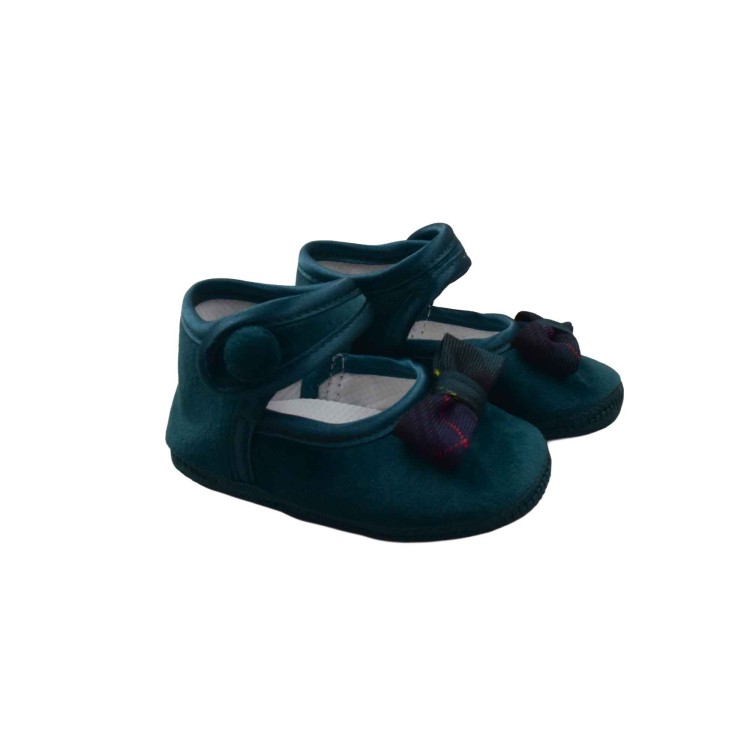 GASTONE Scarpine verdi con fiocco neonata