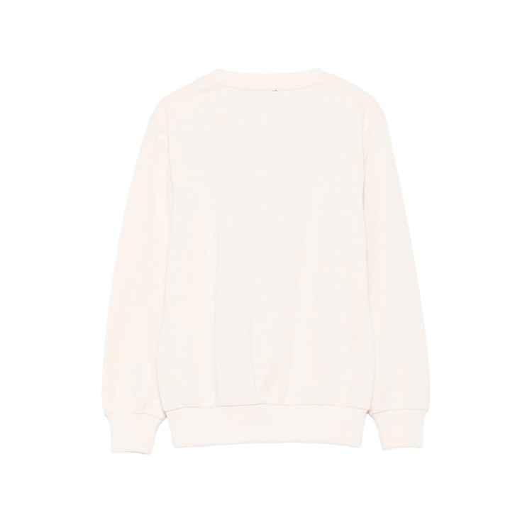 BALMAIN Felpa beige girocollo con dettagli oro bambini