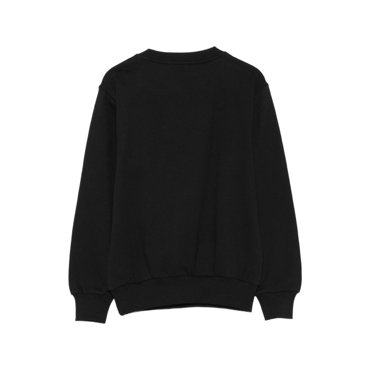 BALMAIN Felpa nera girocollo con dettagli oro bambini