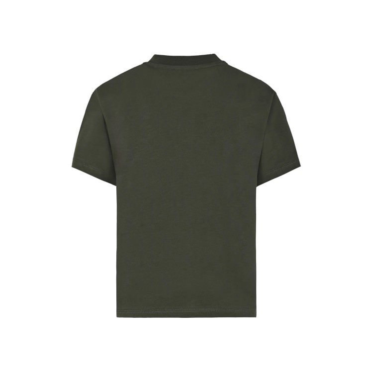 BALMAIN T-shirt kaki con logo bambini
