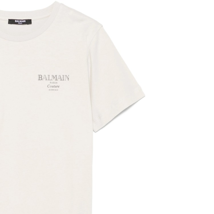 BALMAIN T-shirt beige con logo bambini
