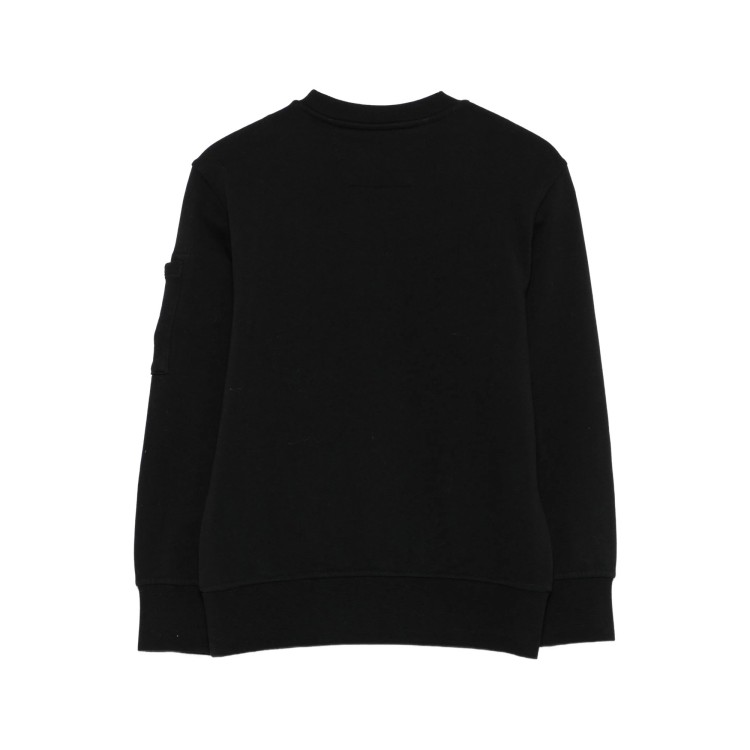 C.P. COMPANY Felpa nera girocollo Lens bambini