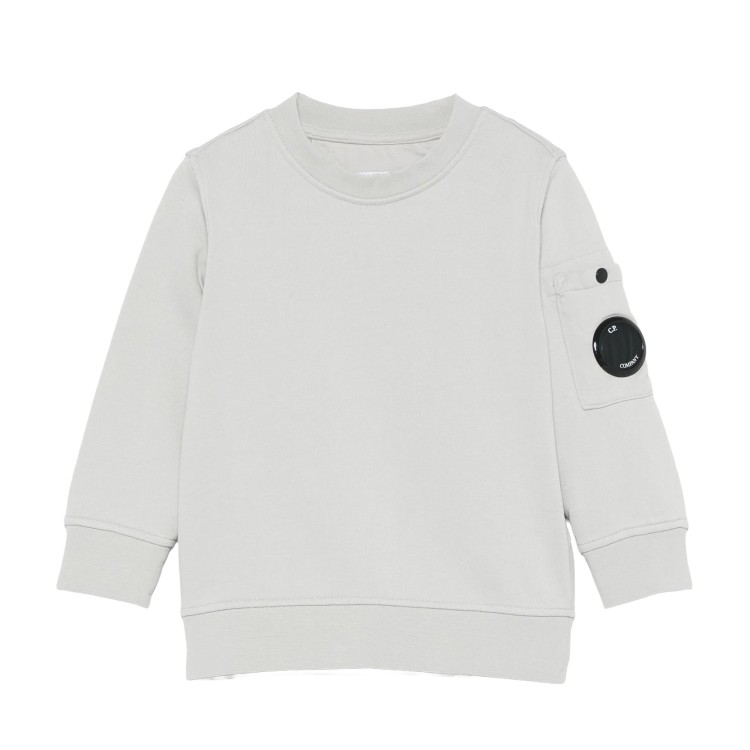 C.P. COMPANY Felpa grigio chiaro girocollo Lens bambini