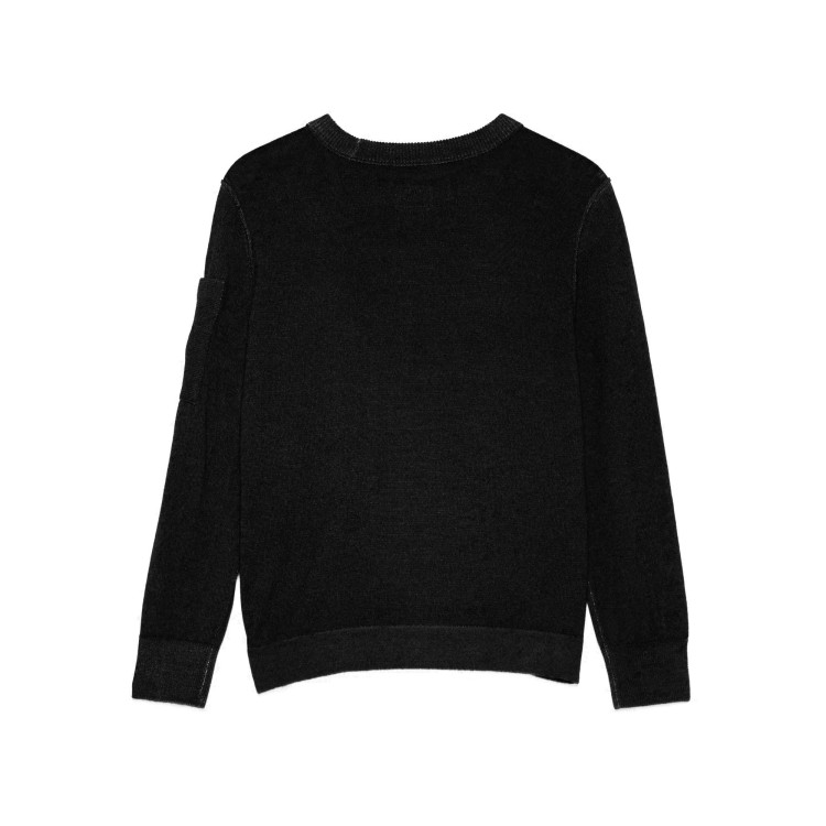 C.P. COMPANY Maglione nero girocollo Lens in lana bambino