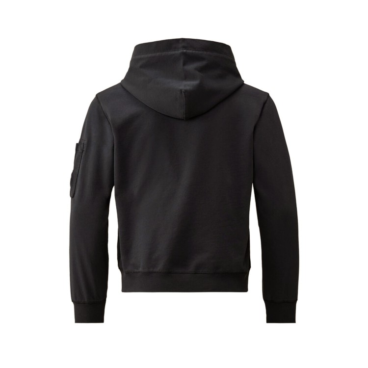 C.P. COMPANY Felpa nera full-zip con cappuccio bambini