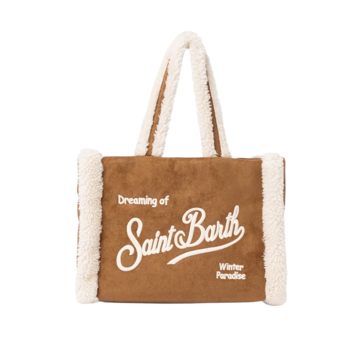 SAINT BARTH Borsa Colette marrone shearling bambina