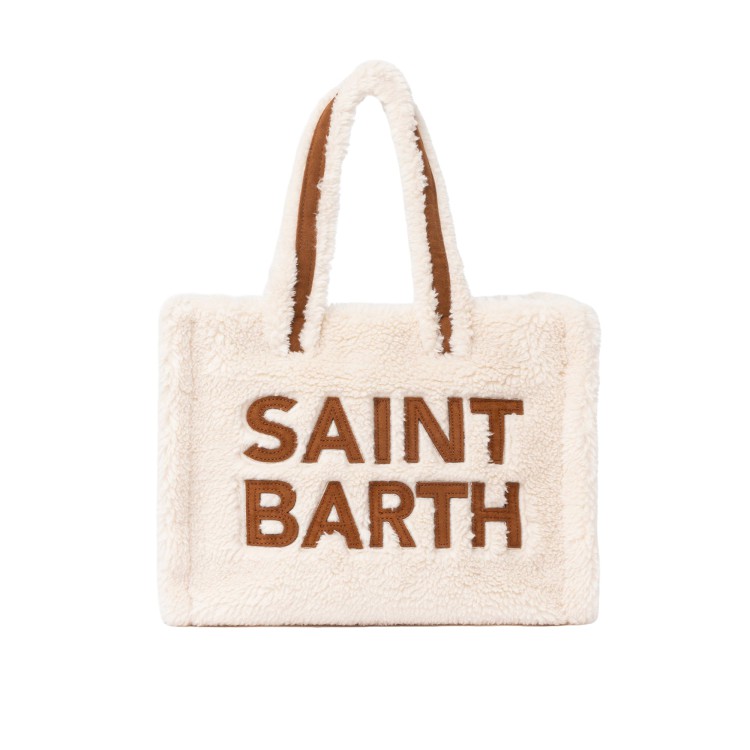 SAINT BARTH Borsa Colette panna teddy maxi logo bambina
