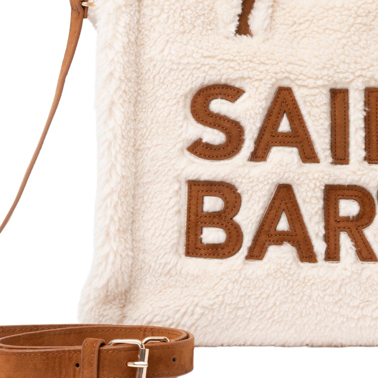 SAINT BARTH Borsa Colette panna teddy maxi logo bambina