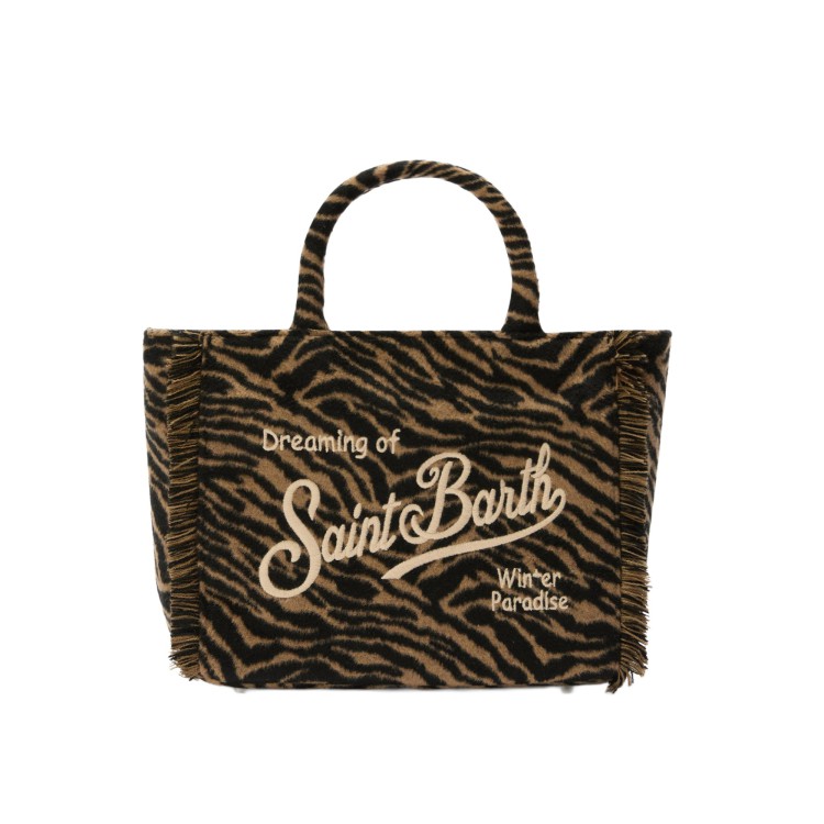 SAINT BARTH Borsa Colette zebrata misto lana bambina