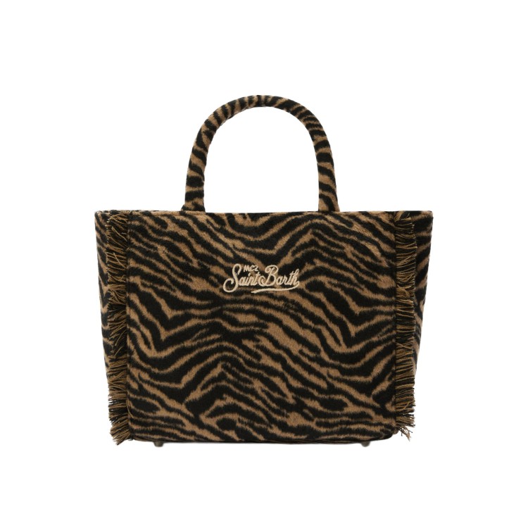 SAINT BARTH Borsa Colette zebrata misto lana bambina