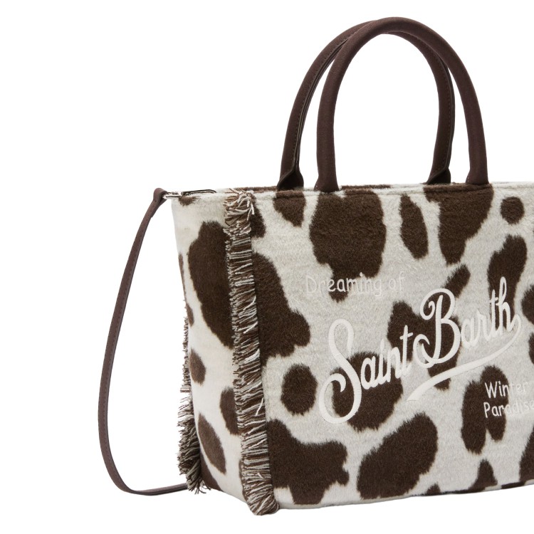 SAINT BARTH Borsa Colette motivo mucca misto lana bambina