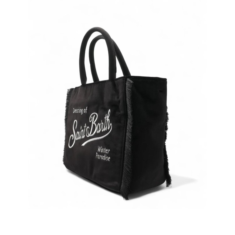 SAINT BARTH Borsa Colette velvet nera bambina