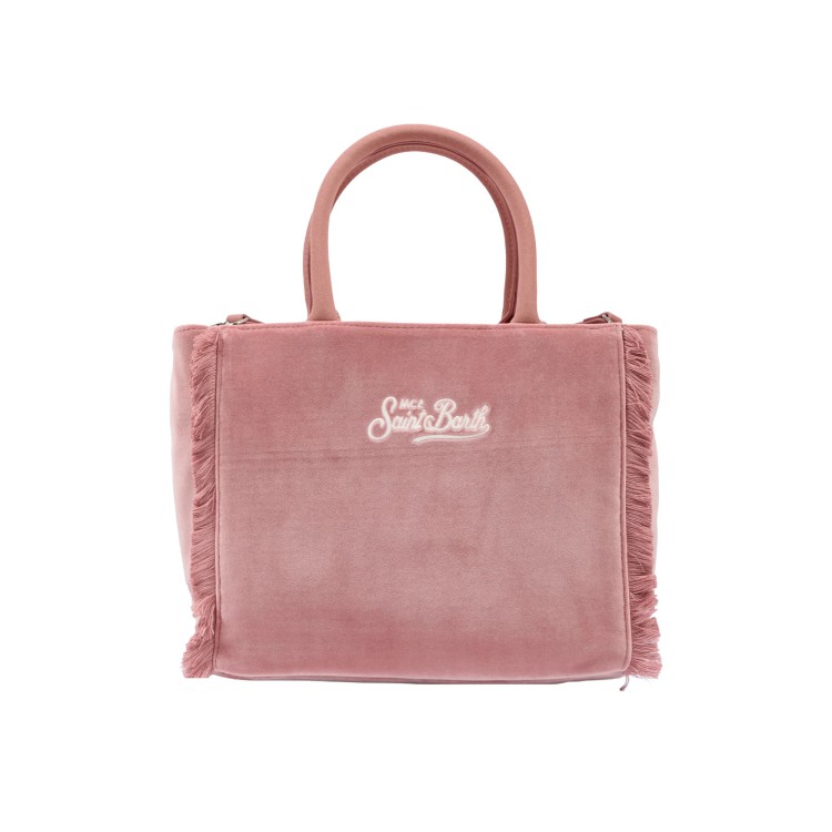 SAINT BARTH Borsa Colette velvet rosa bambina