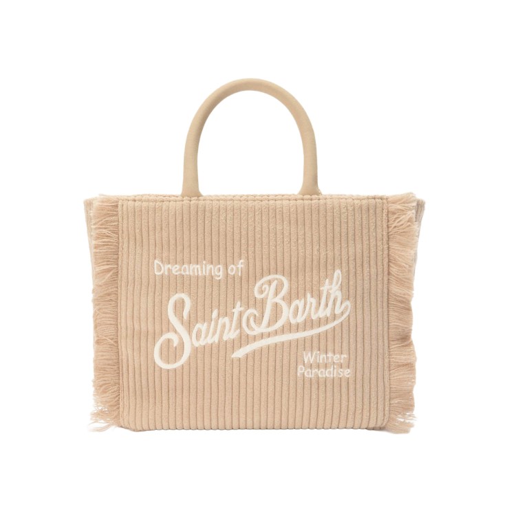 SAINT BARTH Borsa Colette beige a costine bambina