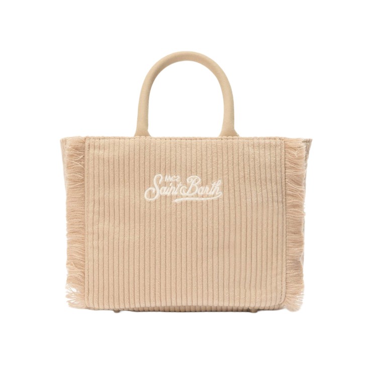 SAINT BARTH Borsa Colette beige a costine bambina