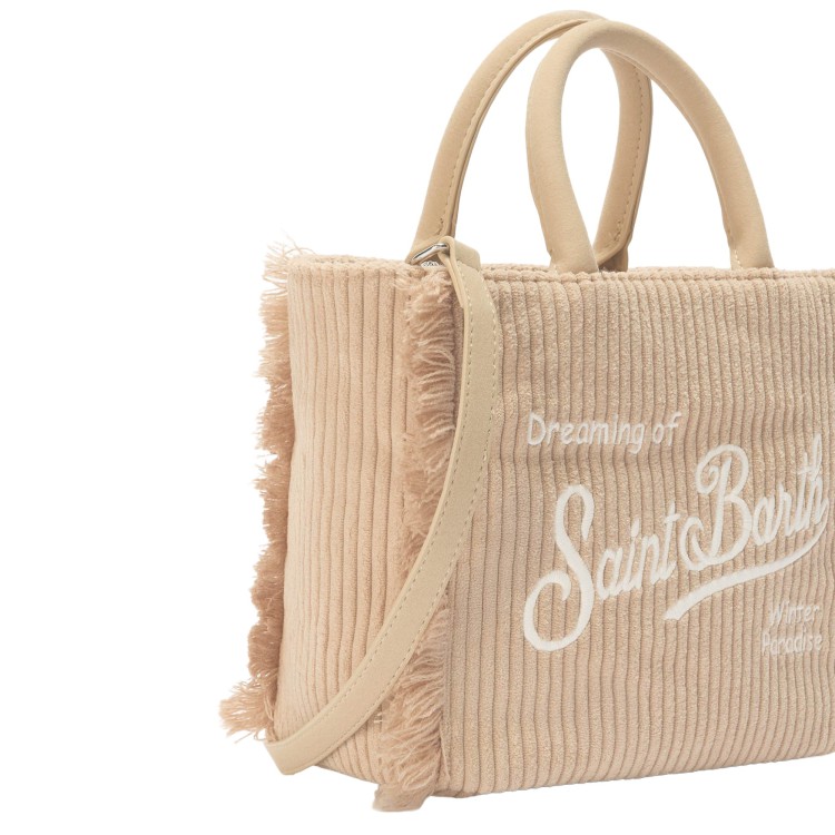 SAINT BARTH Borsa Colette beige a costine bambina