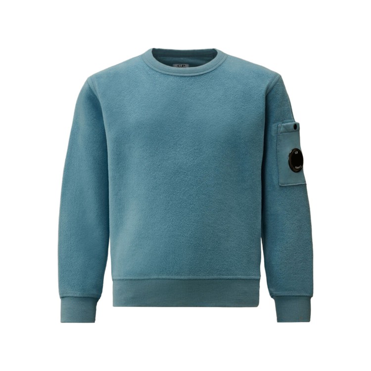 C.P. COMPANY Felpa azzurra girocollo Lens bambini