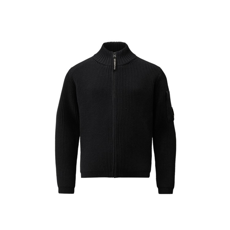 C.P. COMPANY Maglione nero a collo alto full-zip bambini
