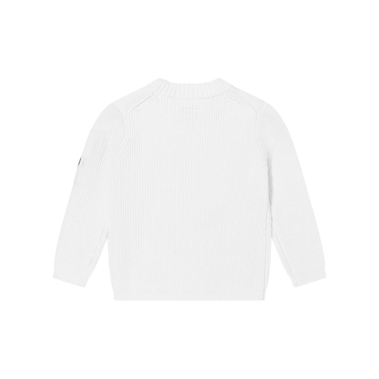 C.P. COMPANY Maglione bianco a coste bambini