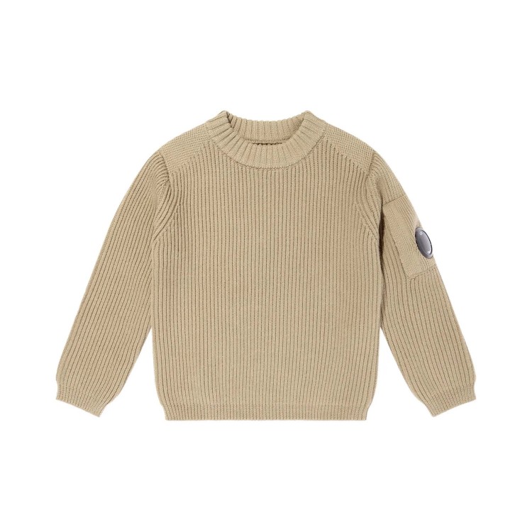 C.P. COMPANY Maglione beige a coste bambini