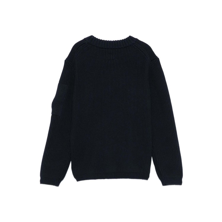 C.P. COMPANY Maglione blu navy a coste bambini