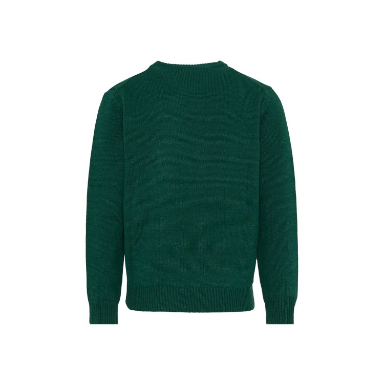 SAINT BARTH Maglione verde con trenino bambino