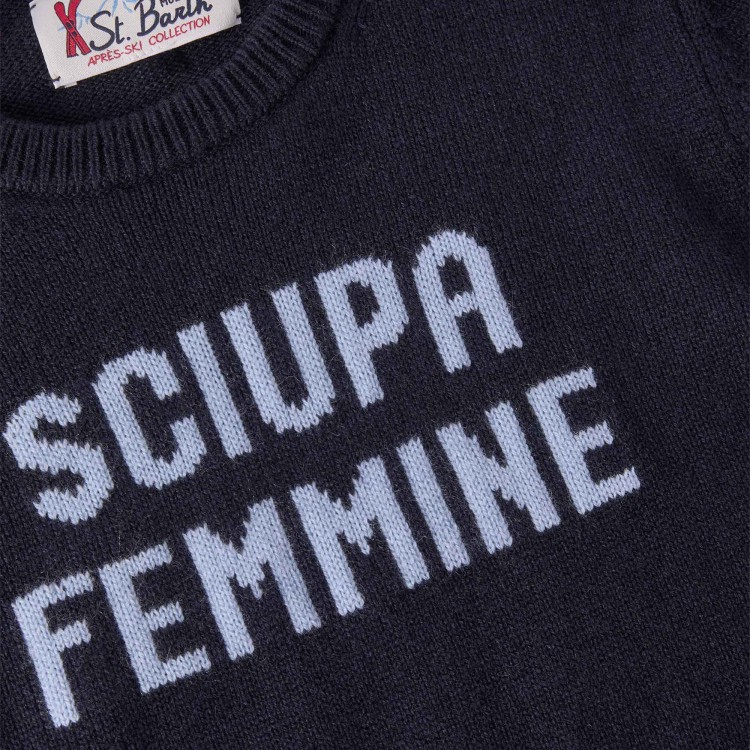 SAINT BARTH Maglione blu navy "sciupa femmine" bambino