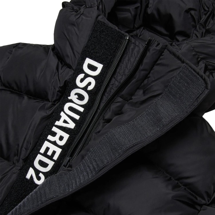 DSQUARED Giubbotto nero imbottito bambino