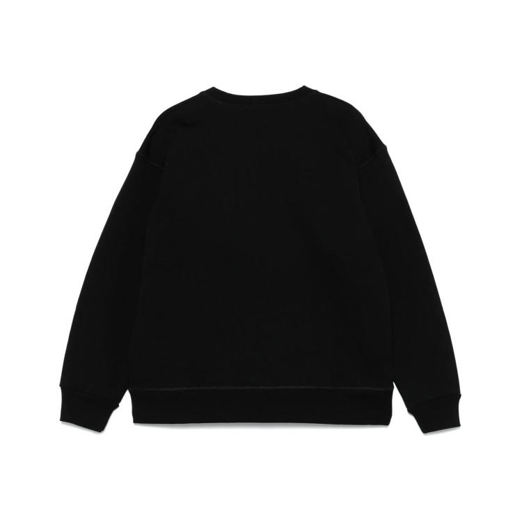 DSQUARED Felpa nera in cotone girocollo bambino