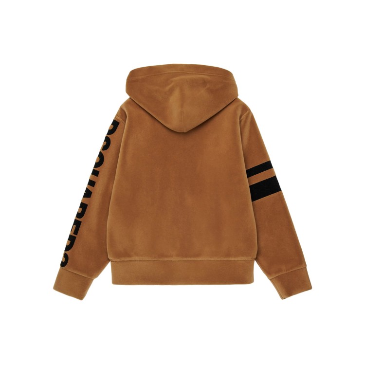 DSQUARED Felpa marrone full-zip logo bambino