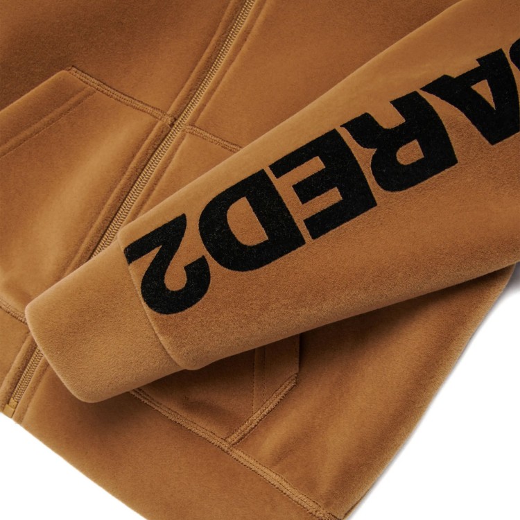 DSQUARED Felpa marrone full-zip logo bambino