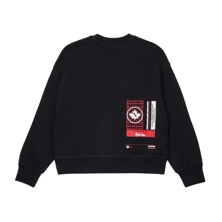 DSQUARED Felpa nera con logo avanti e dietro bambino