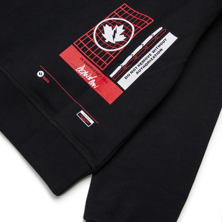 DSQUARED Felpa nera con logo avanti e dietro bambino