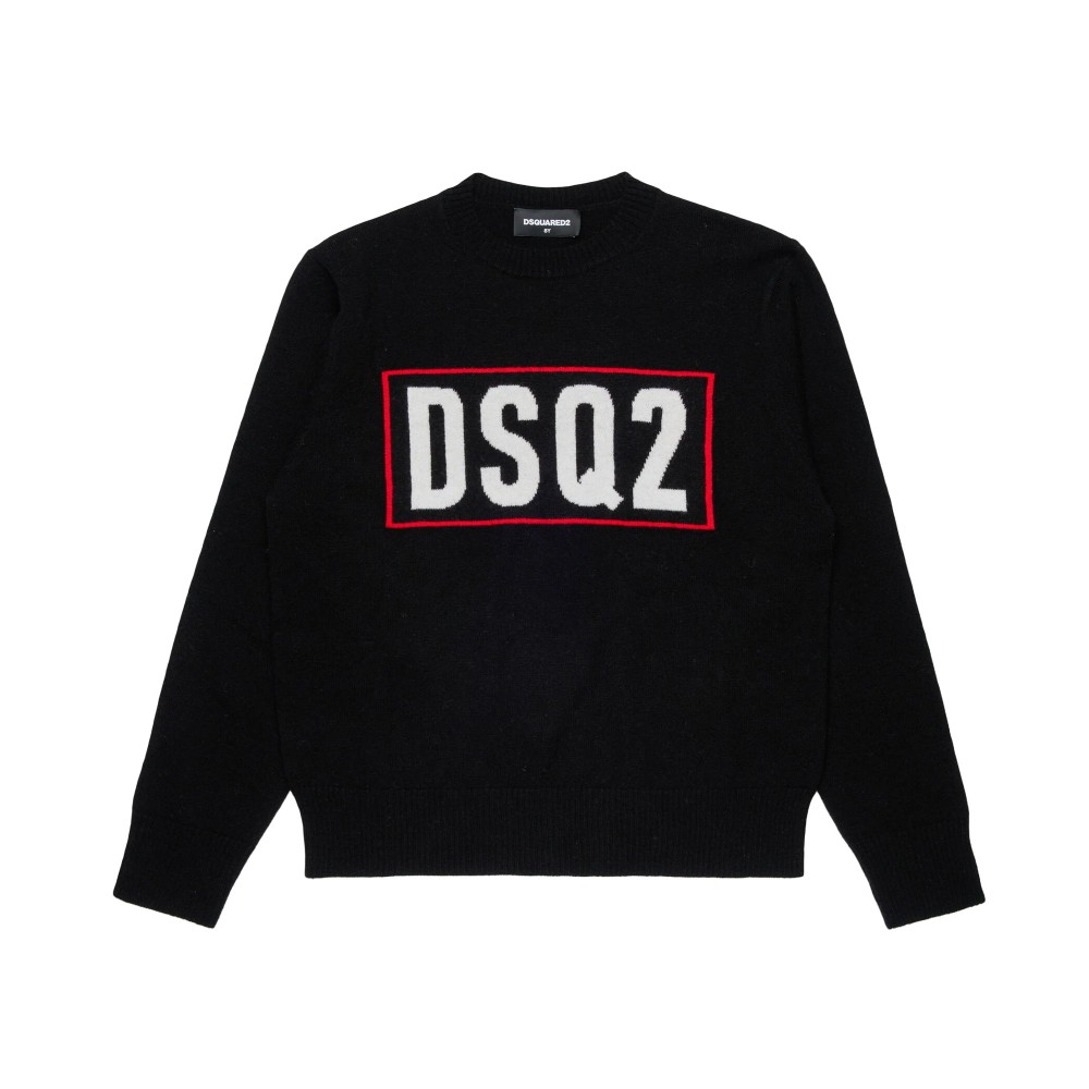 DSQUARED Maglia nera con...